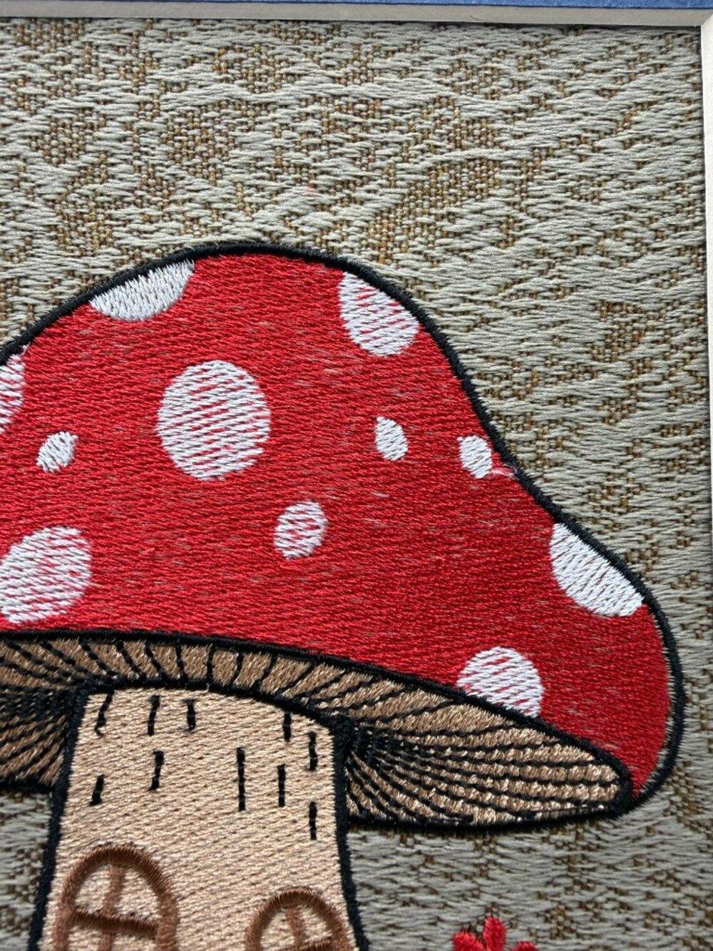 Homemade Mushroom Cottage Embroidery Art - Picture 4 of 7